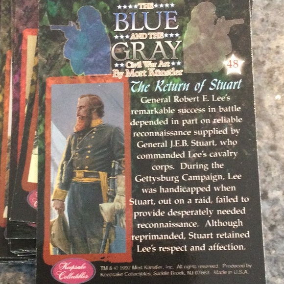 The Blue and the Gray Civil War cards by artist Mort Kunstler. 1997.  Set of 72 - Picture 4 of 9
